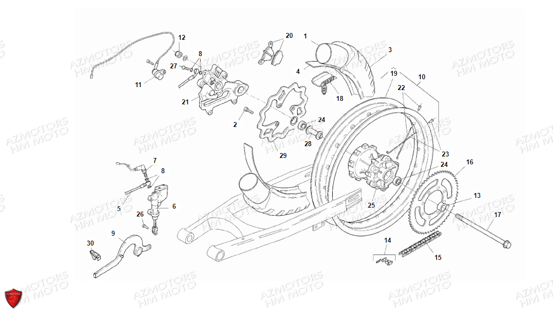 Roue Arriere VENT PIECES HM 50 DERAPAGE COMPETITION (2012)