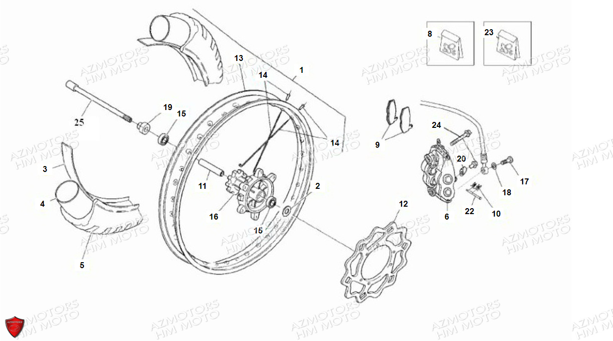 ROUE_AVANT VENT PIECES HM MOTO 50 DERAPAGE COMPETITION (2012)
