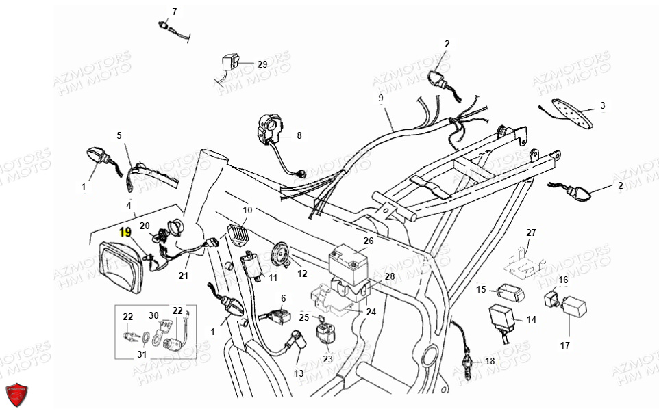 SYSTEME_ELECTRIQUE VENT PIECES HM MOTO 50 DERAPAGE COMPETITION (2012)
