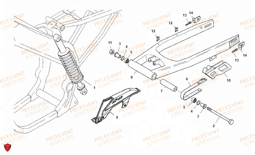 Bras Oscillant VENT Pièces VENT DERAPAGE 125 4T 2018 (STANDARD)