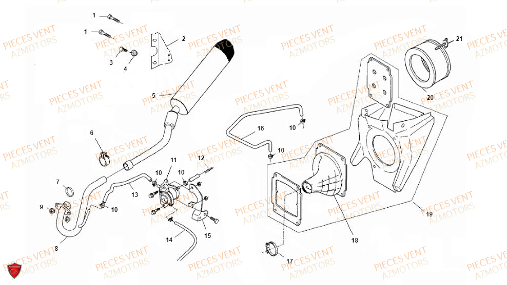 ECHAPPEMENT pour DERAPAGE 125CC 2018