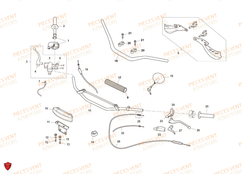 GUIDON VENT Pièces MOTO Vent DERAPAGE 125 4T 2019 (STANDARD)