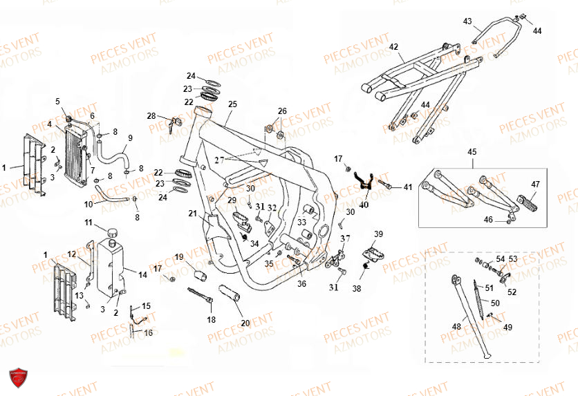 Chassis VENT Pièces Vent Motard DERAPAGE 50cc - 2018