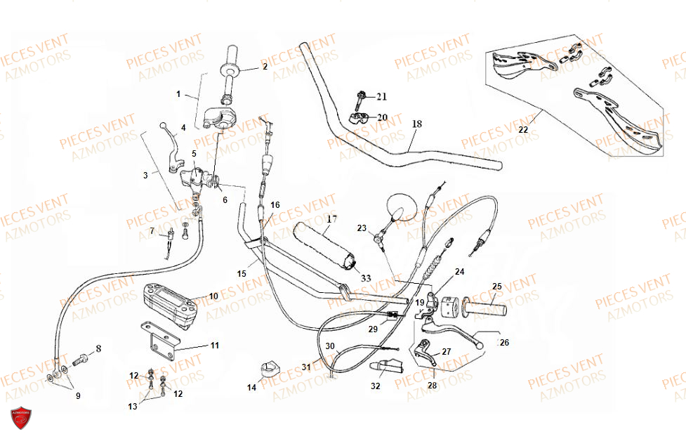 Guidon VENT Pièces Vent Motard DERAPAGE 50cc - 2018
