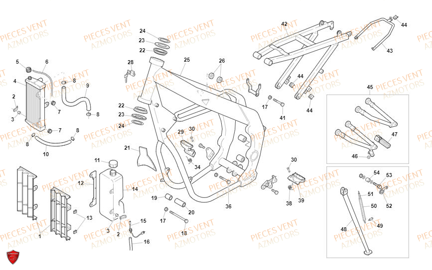 Chassis VENT Pièces Vent Motard DERAPAGE 50cc - 2019