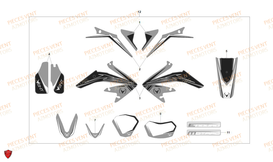 DECORS VENT Pièces Vent Motard DERAPAGE 50cc - 2019