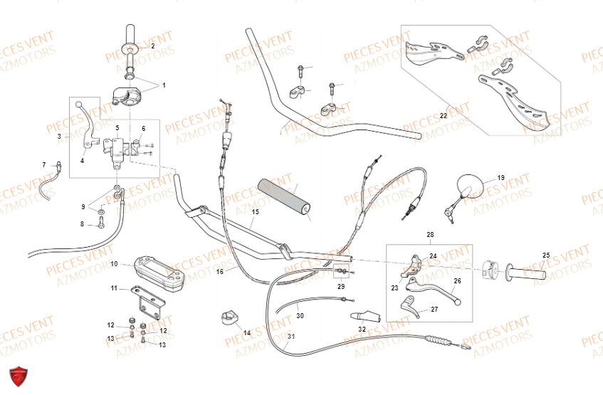 GUIDON VENT Pièces Vent Motard DERAPAGE 50cc - 2019