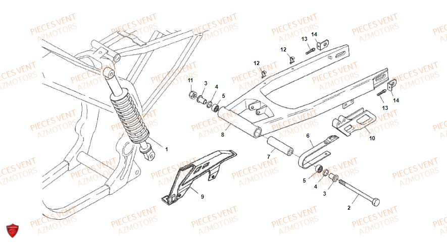 Bras Oscillant VENT Pièces Vent Motard DERAPAGE 50cc - 2020
