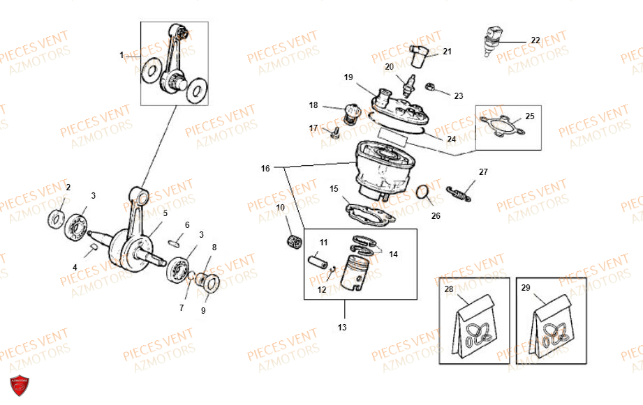 Cylindre VENT Pièces Vent Motard DERAPAGE 50cc - 2020