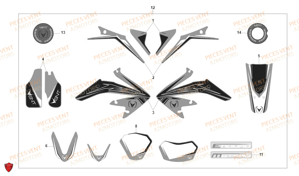 DECORS VENT Pièces Vent Motard DERAPAGE 50cc - 2020