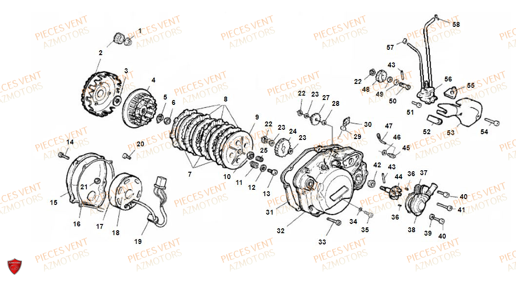 Embrayage VENT Pièces Vent Motard DERAPAGE 50cc - 2020