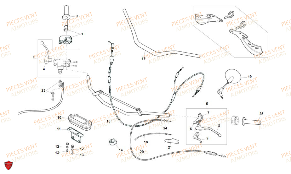 Guidon VENT Pièces Vent Motard DERAPAGE 50cc - 2020