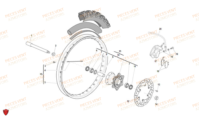 Roue Avant VENT Pièces Vent Motard DERAPAGE 50cc - 2020