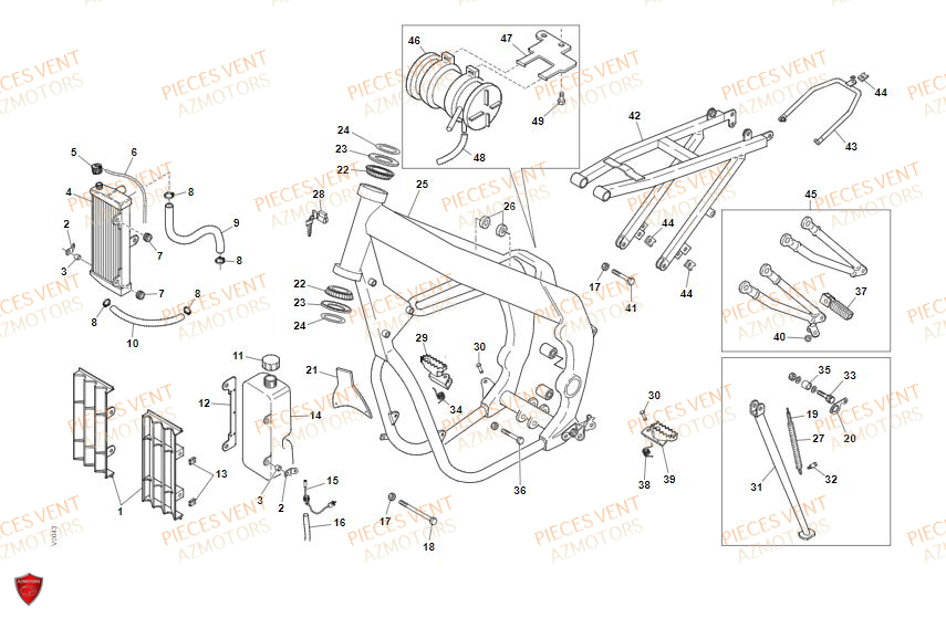 Chassis VENT Pièces Vent Motard DERAPAGE 50cc - 2021-2022-2023