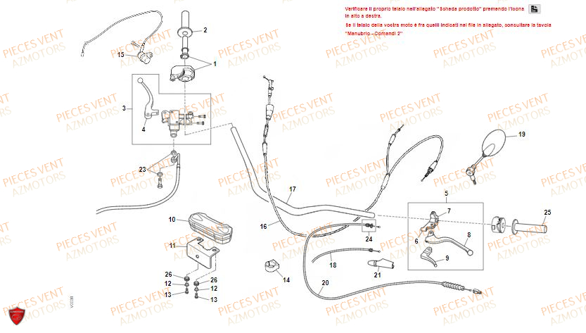 Guidon Version 1 VENT Pièces Vent Motard DERAPAGE 50cc - 2021-2022-2023