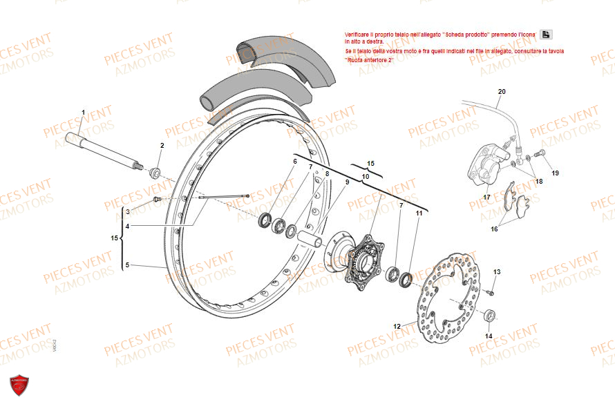 Roue Avant Version 1 VENT Pièces Vent Motard DERAPAGE 50cc - 2021-2022-2023