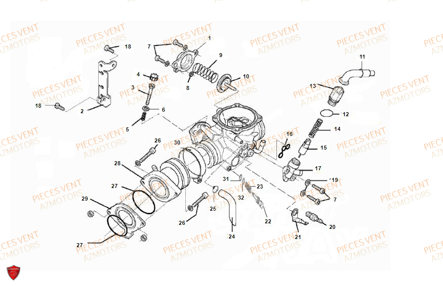 Admission VENT Pièces VENT DERAPAGE RR 125 4T 2018 (ALUMINIUM)