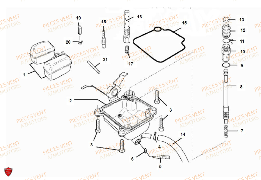Carburateur VENT Pièces VENT DERAPAGE RR 125 4T 2018 (ALUMINIUM)