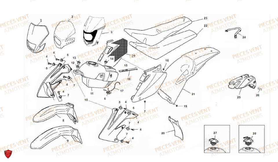 Carrosserie VENT Pièces VENT DERAPAGE RR 125 4T 2018 (ALUMINIUM)