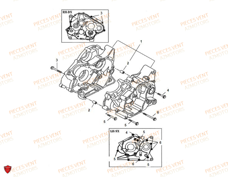 Carter Moteur VENT Pièces VENT DERAPAGE RR 125 4T 2018 (ALUMINIUM)