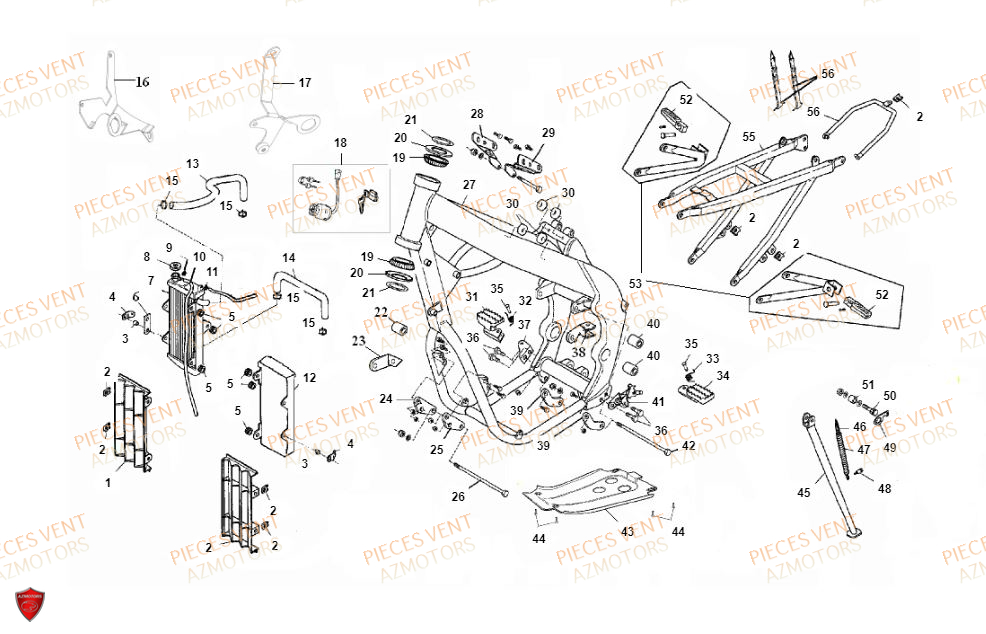 Chassis VENT Pièces VENT DERAPAGE RR 125 4T 2018 (ALUMINIUM)