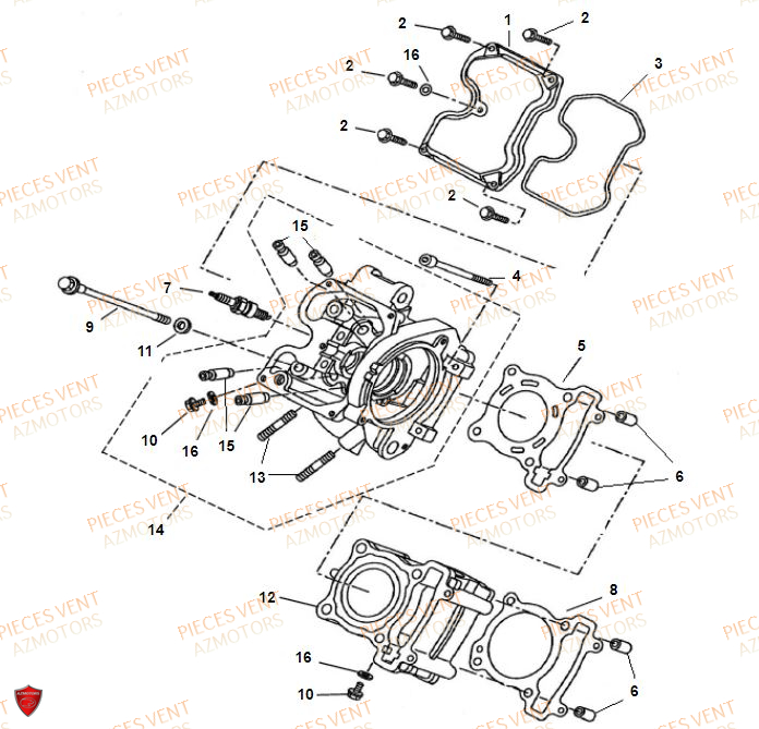 Cylindre VENT Pièces VENT DERAPAGE RR 125 4T 2018 (ALUMINIUM)