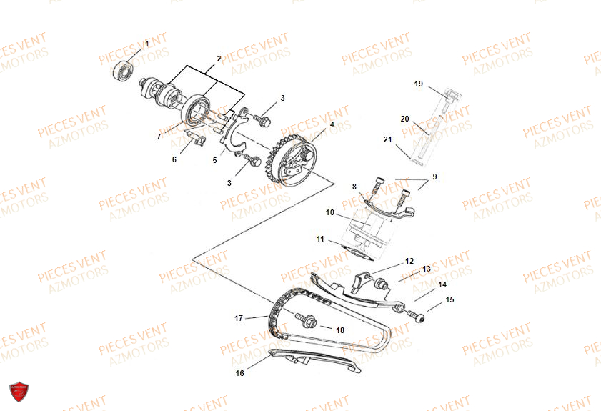 Distribution VENT Pièces VENT DERAPAGE RR 125 4T 2018 (ALUMINIUM)