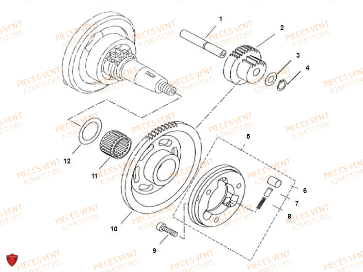 Roue Libre VENT Pièces VENT DERAPAGE RR 125 4T 2018 (ALUMINIUM)