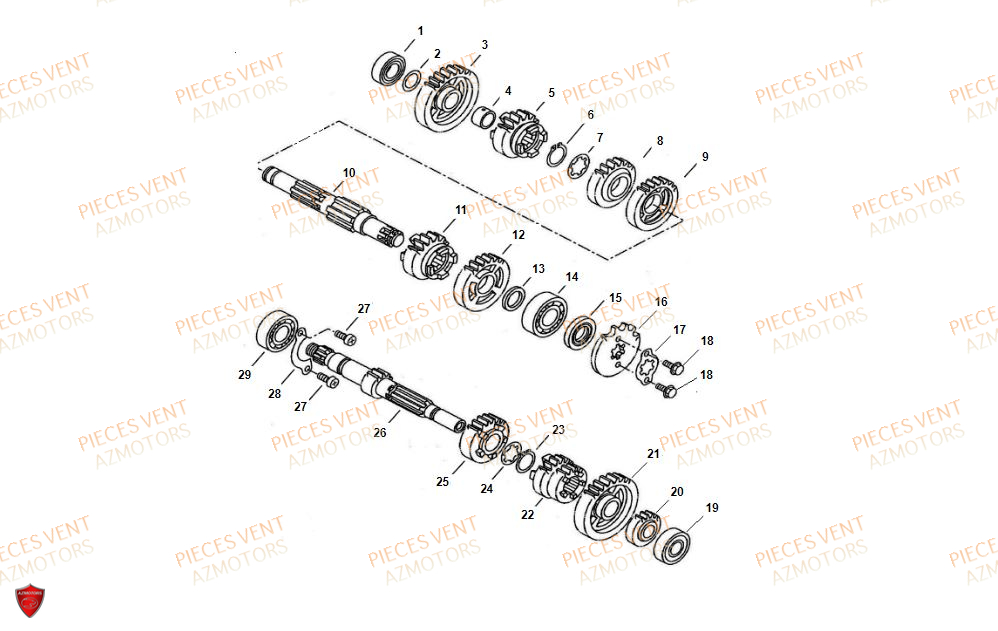 Transmission VENT Pièces VENT DERAPAGE RR 125 4T 2018 (ALUMINIUM)