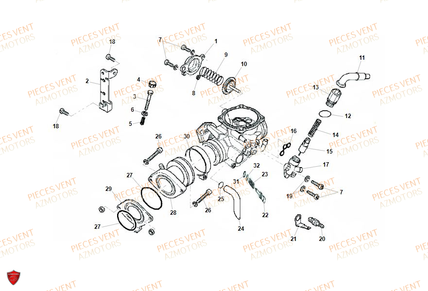 Admission VENT Pièces VENT DERAPAGE RR 125 4T 2019 (ALUMINIUM)