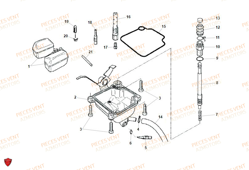 Carburateur VENT Pièces VENT DERAPAGE RR 125 4T 2019 (ALUMINIUM)