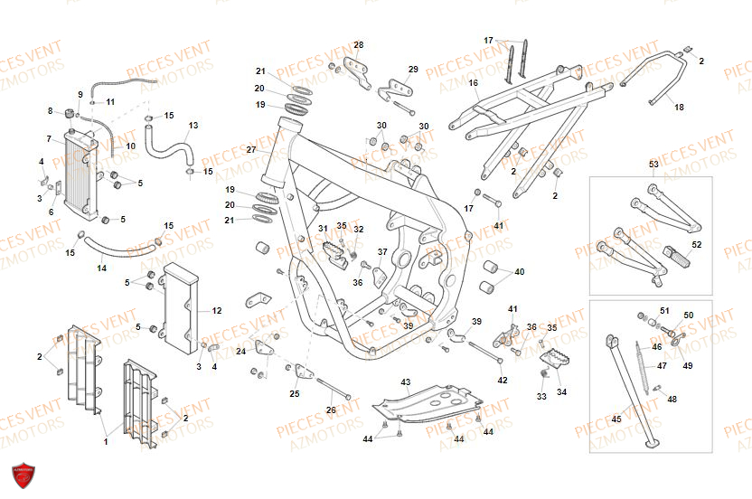 Chassis VENT Pièces VENT DERAPAGE RR 125 4T 2019 (ALUMINIUM)