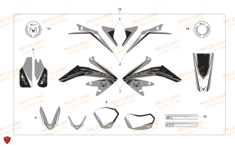 Decors VENT Pièces VENT DERAPAGE RR 125 4T 2019 (ALUMINIUM)