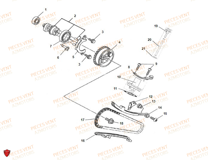 Distribution VENT Pièces VENT DERAPAGE RR 125 4T 2019 (ALUMINIUM)