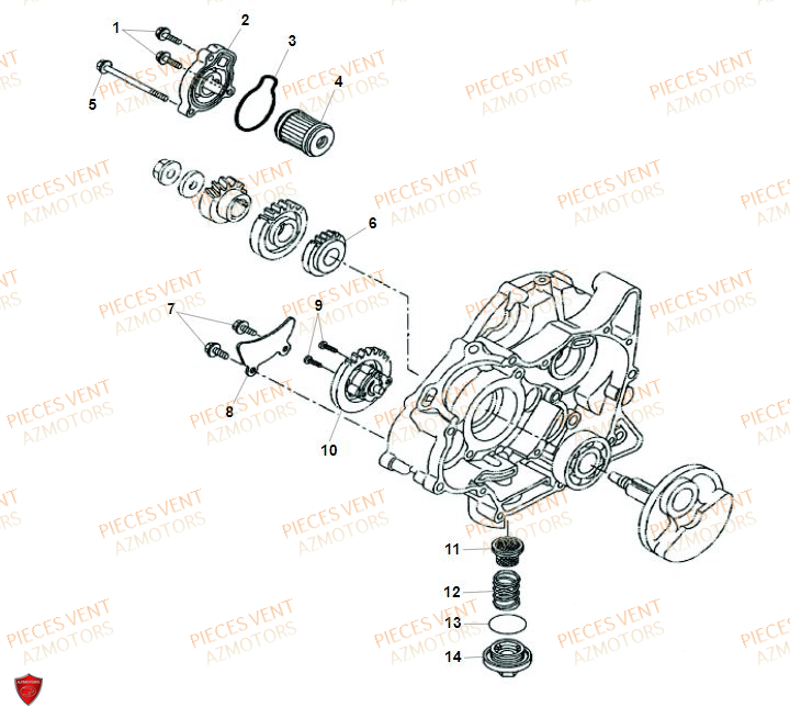 Pompe A Huile VENT Pièces VENT DERAPAGE RR 125 4T 2019 (ALUMINIUM)