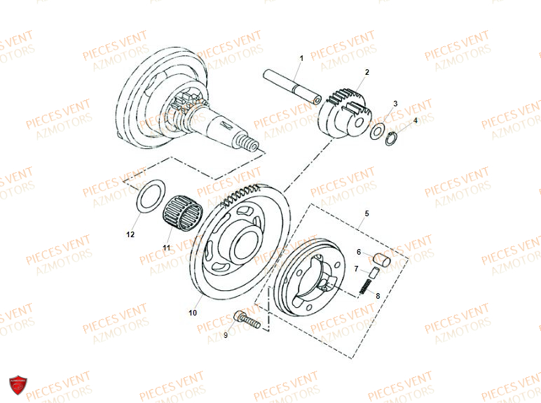 Roue Libre VENT Pièces VENT DERAPAGE RR 125 4T 2019 (ALUMINIUM)