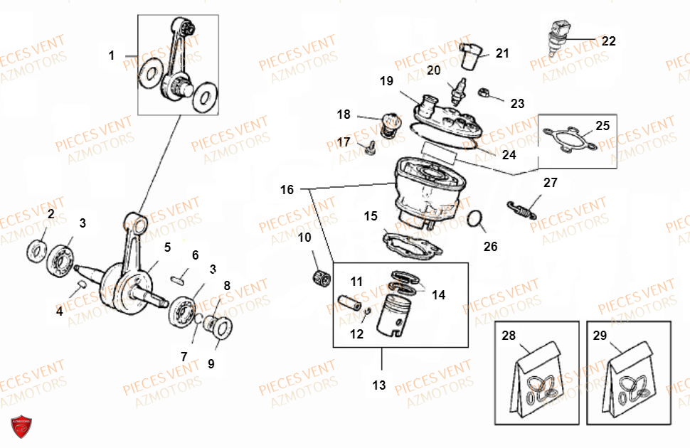 Cylindre VENT Pièces Vent Motard DERAPAGE RR 50cc - 2018 (VERSION FOURCHE ALUMINIUM)