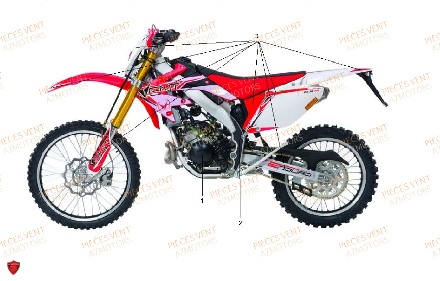 Emblemes VENT Pièces Vent Motard DERAPAGE RR 50cc - 2018 (VERSION FOURCHE ALUMINIUM)