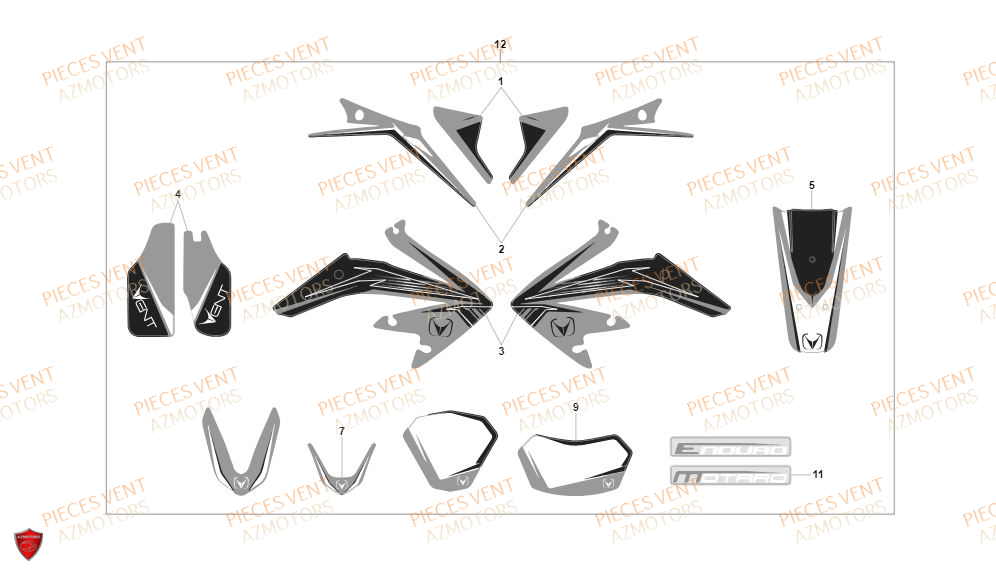 DECORS VENT Pièces Vent Motard DERAPAGE RR 50cc - 2019 (VERSION FOURCHE ALUMINIUM)