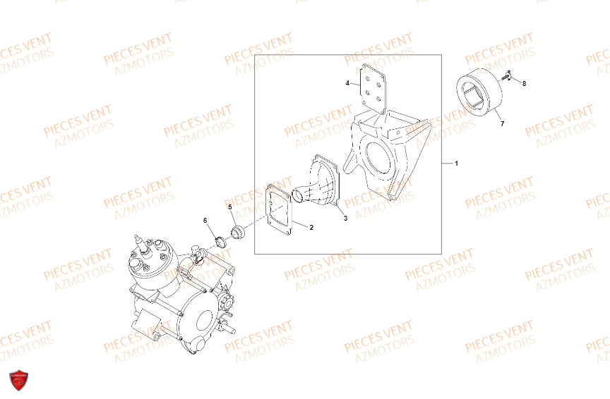 FILTRE_A_AIR VENT Pièces Vent Motard DERAPAGE RR 50cc - 2021-2022 (VERSION FOURCHE ALUMINIUM)