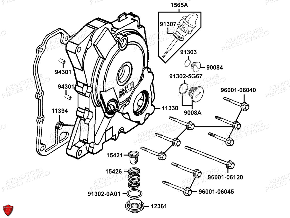 Carter Droit KYMCO Pièces DINK 125 4T EURO3 (SH25EA)