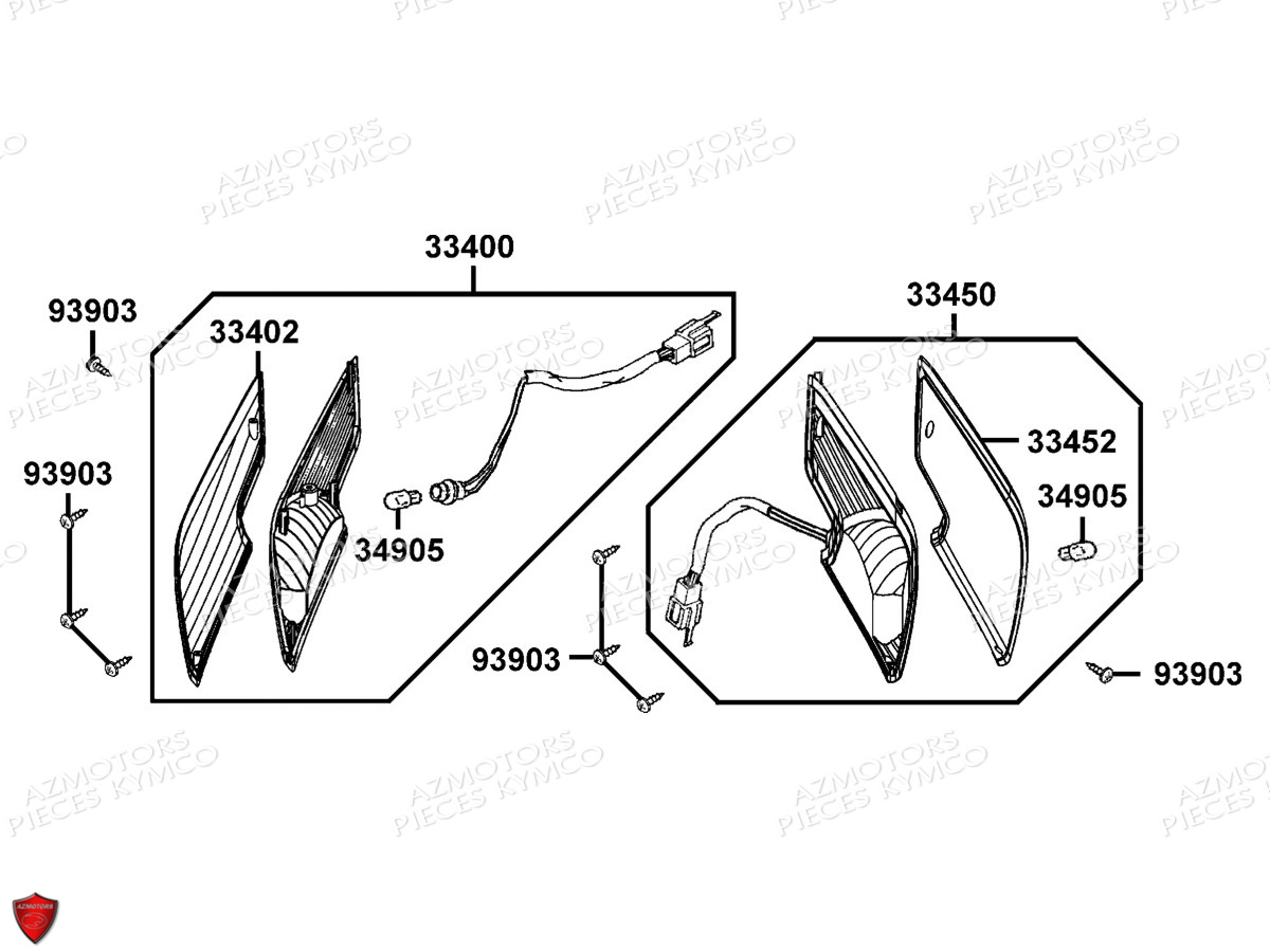 Clignotants KYMCO Pièces DINK 125 4T EURO3 (SH25EA)