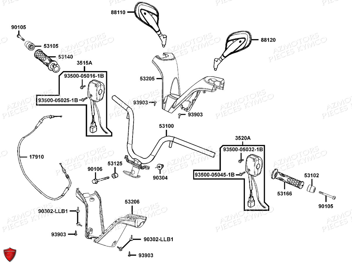 GUIDON RETROVISEURS pour DINK-125