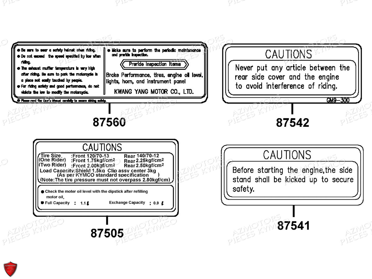 LABEL DE SECURITE pour DINK-125