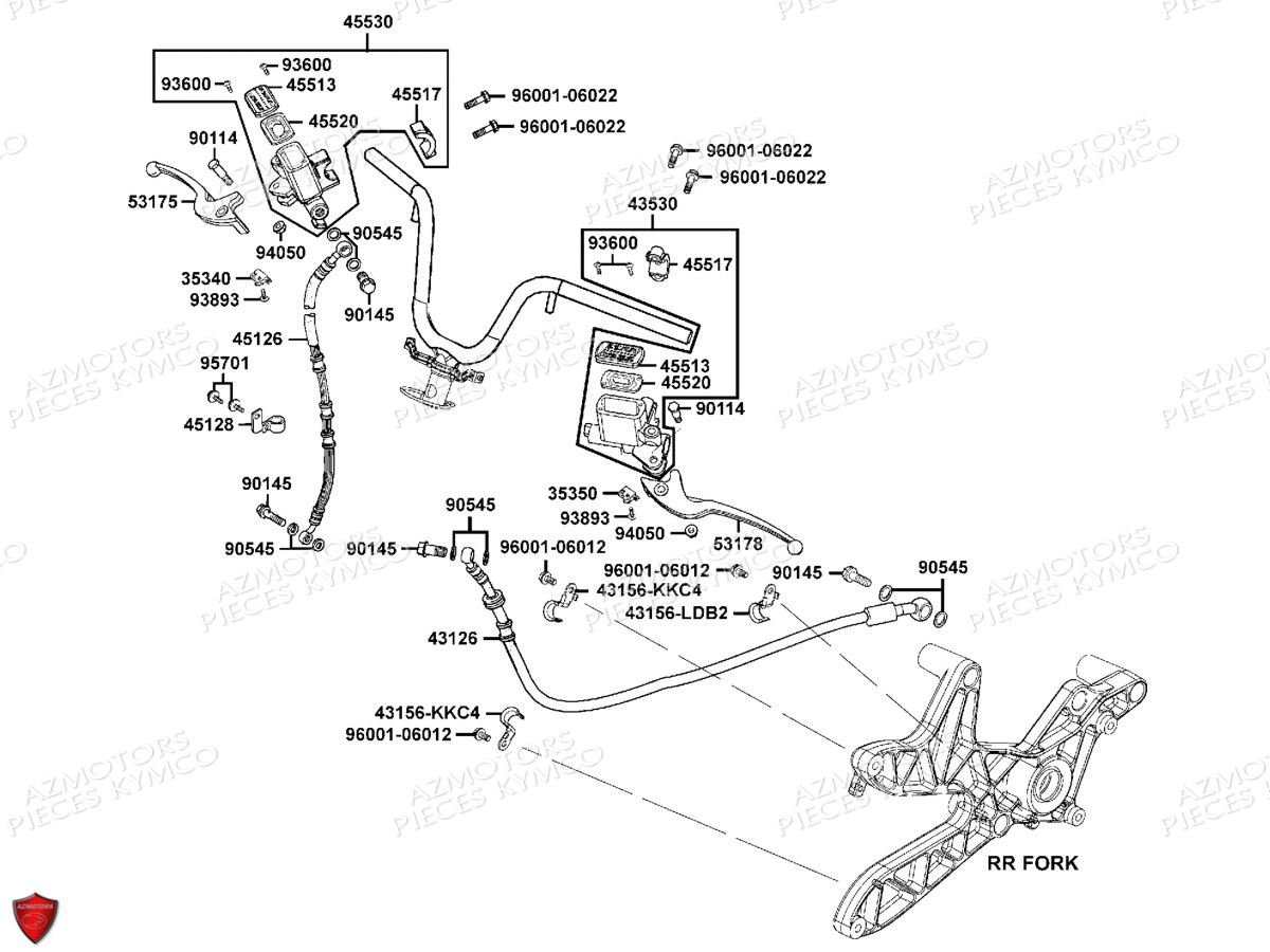 Systeme De Freins KYMCO Pièces DINK 125 4T EURO3 (SH25EA)