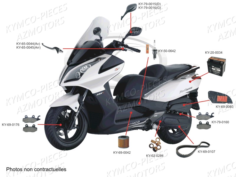 1_CONSOMMABLES KYMCO Pièces Scooter Kymco DINK STREET 125 I 4T EURO III