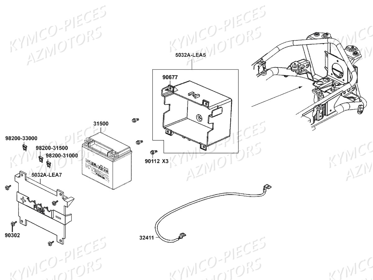 BATTERIE YT12A-BS YUASA (ORIGINE) KYMCO pour BATTERIE DINKSTREET 125 de DINKSTREET 125I