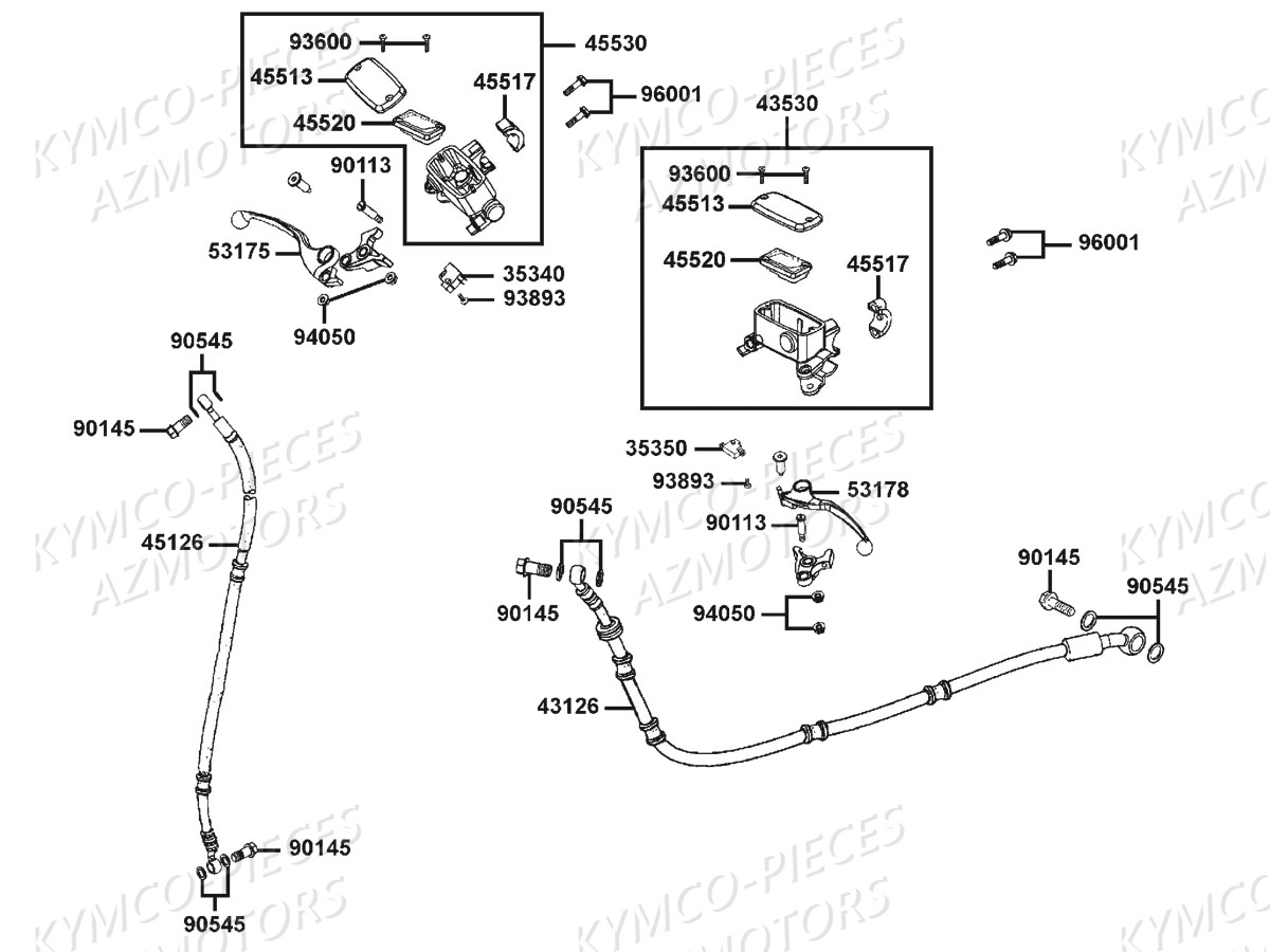 Systeme De Freins KYMCO Pièces DINKSTREET 125I EURO3 (SK25AA/SK25AC)