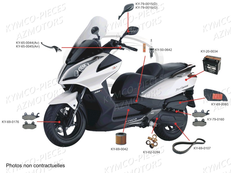 BATTERIE YT12A-BS YUASA (ORIGINE) KYMCO pour 1 CONSOMMABLES de DINKSTREET 125 ABS