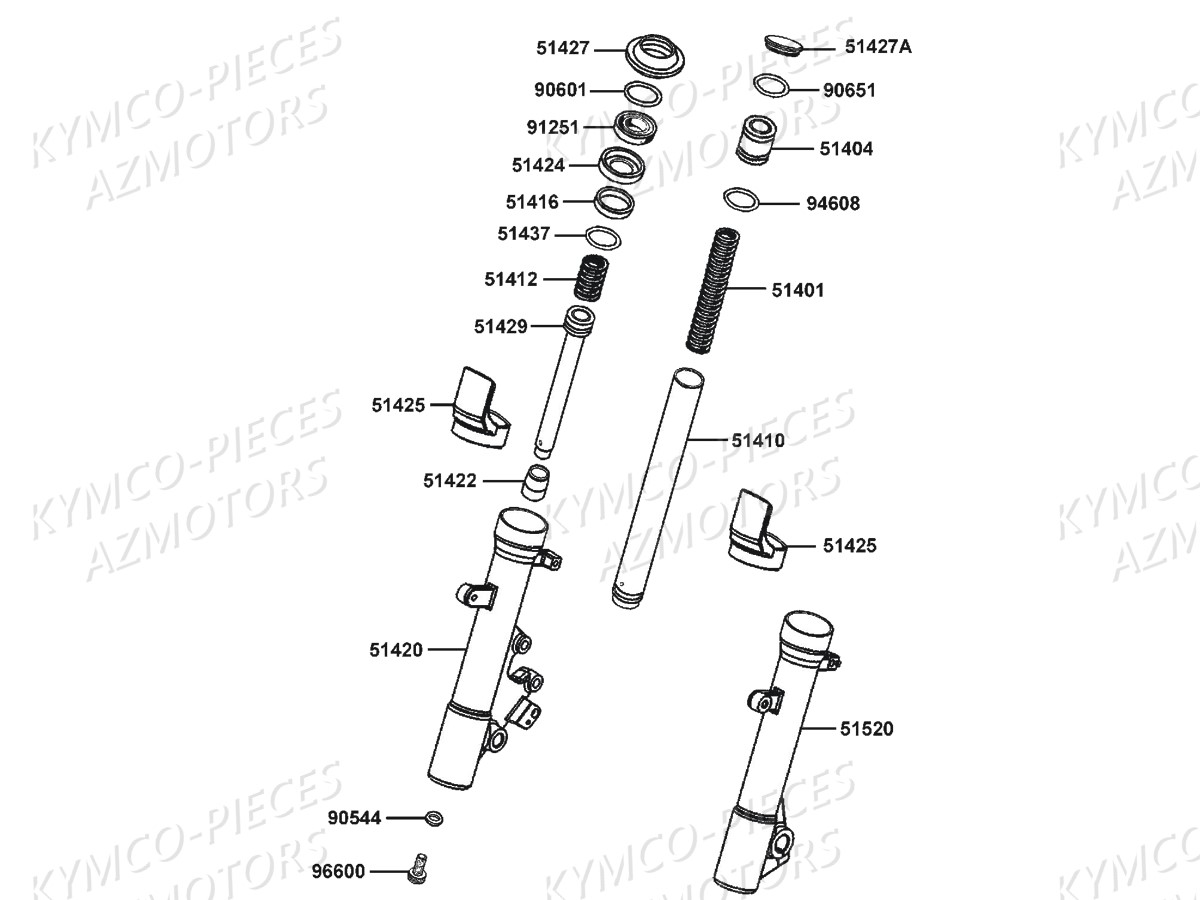 Batons De Fouche Detail KYMCO Pièces DINKSTREET 125I ABS EURO3 (SK25AC/SK25AE)